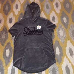 Steelers cut off hoodie sweatshirt